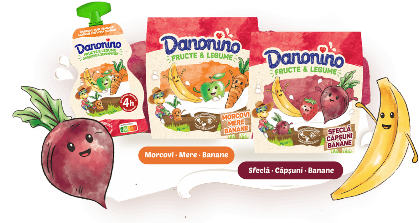 Incearca Danonino cu Fructe si Legume