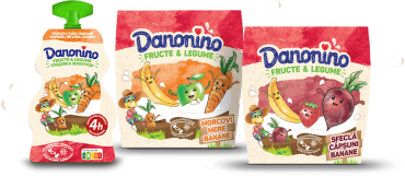 Incearca cele 2 variante Danonino Fructe si Legume