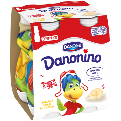 Danonino iaurt de băut cu banane 4x100g Danonino iaurt de băut cu banane 4x100g