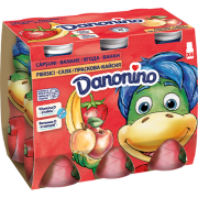 Danonino iaurt de băut cu căpșuni & banane/ piersici & caise 6x100G